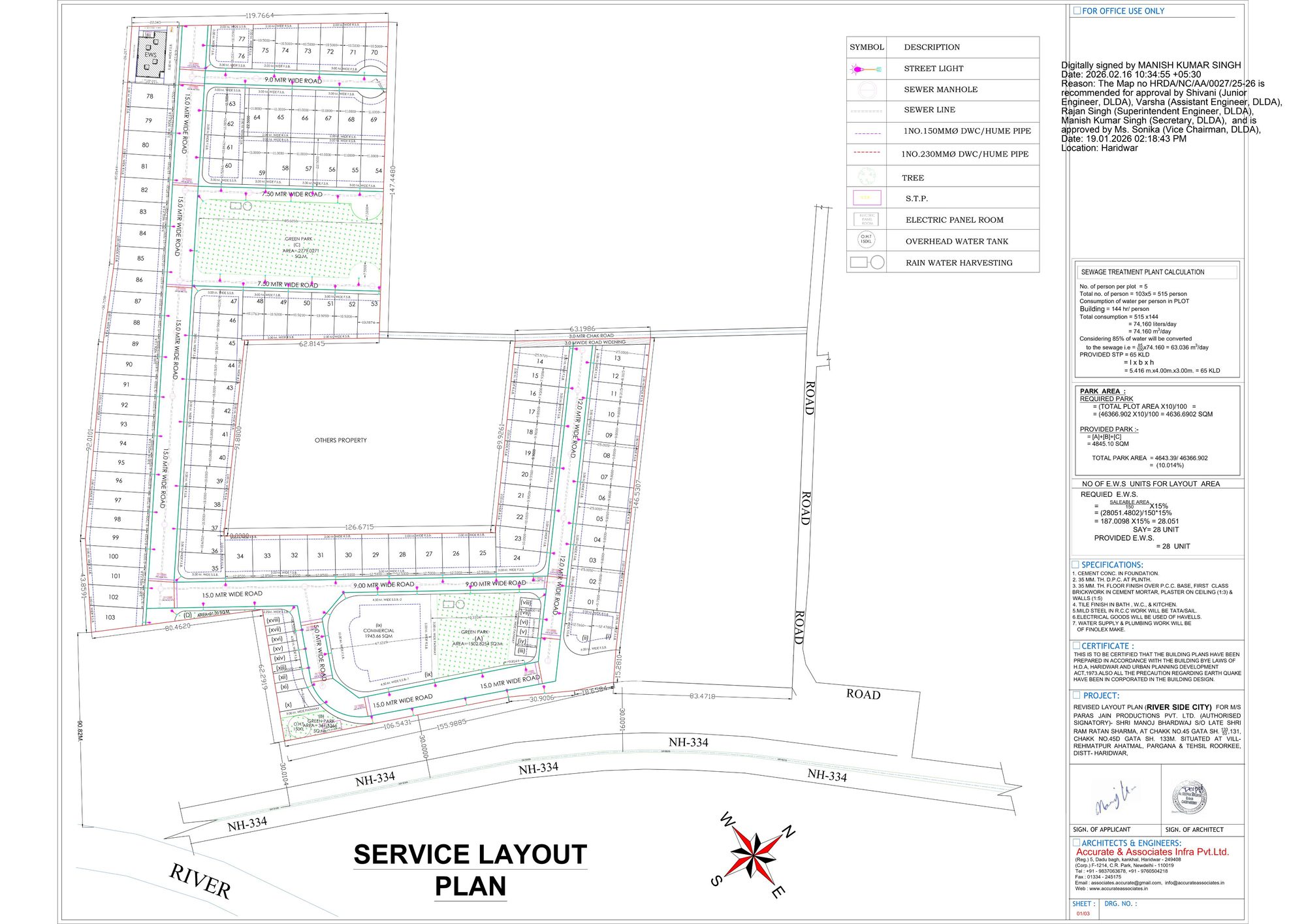 Approved service layout plan